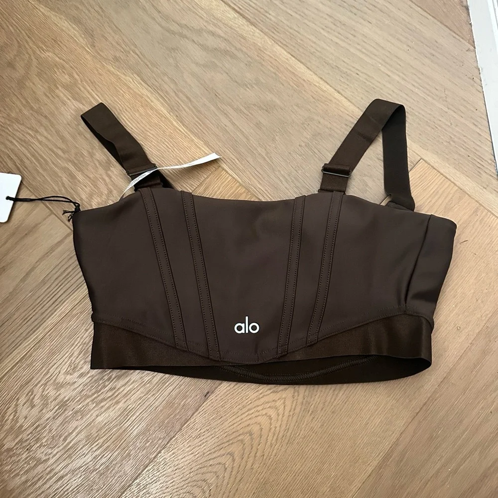 Alo corset bra and leggings in espresso